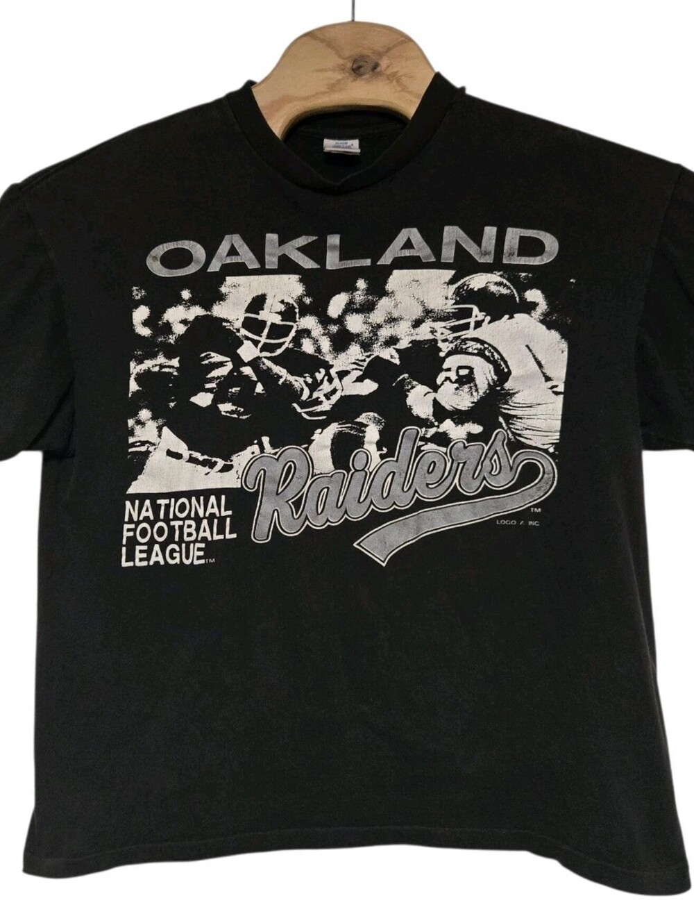 1980s Oakland Raiders Tshirt Men's XL Logo 7 Faded READ